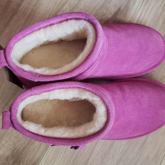 New BEARPAW® Suede Micro Boot with NeverWet® Orchid Pink 8M 9M - Picture 5 of 6